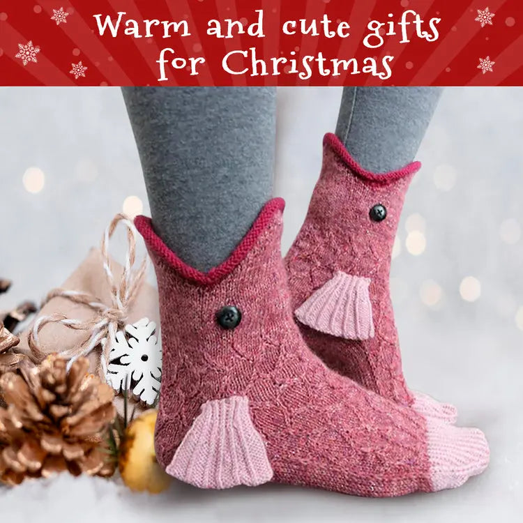 3D Knit Crocodile Socks