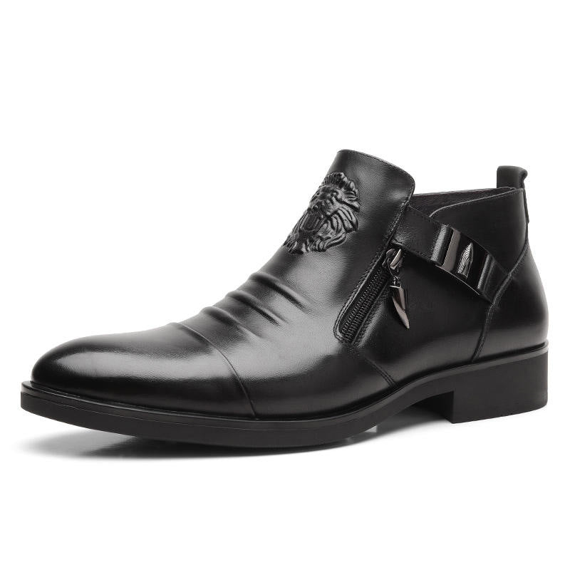 Ascend - Double Side Zipper Leather Boots