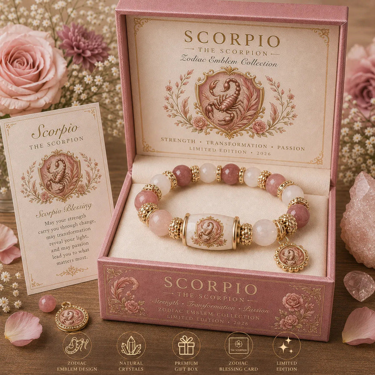 ZodiacCharm – Natural Chalcedony Zodiac Bracelet
