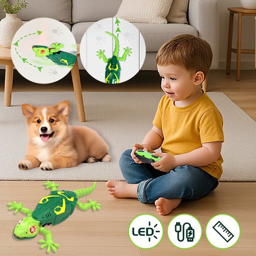 Electric Lizard Toy with LED Glowing Eyes