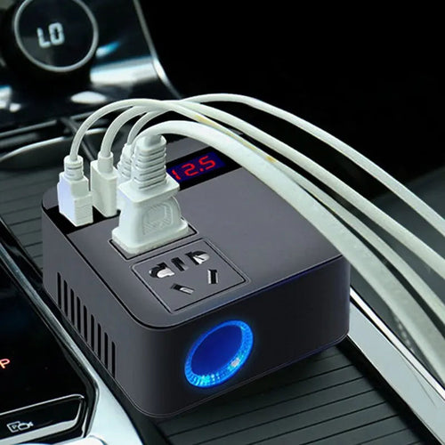 QuickCharge - 150W Car Power Inverter LED Display Fast Charger