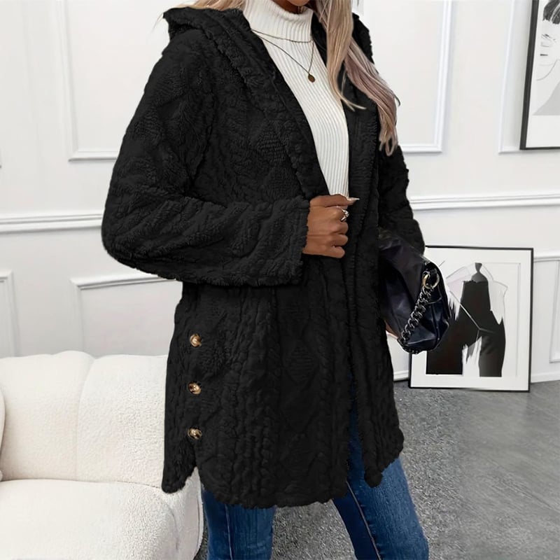 AutumnGlow – Jacquard Hooded Cardigan for Women