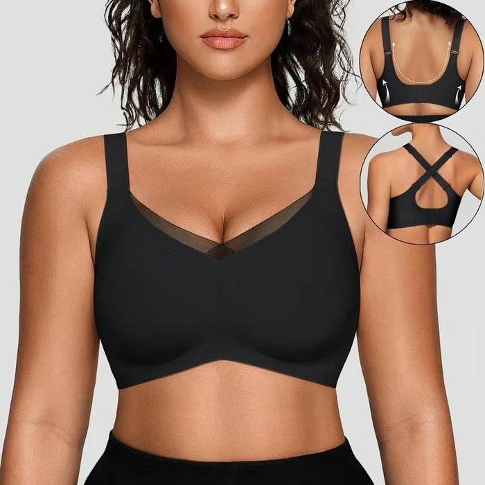 AirLuxe | Wireless Mesh V-Neck Bralette