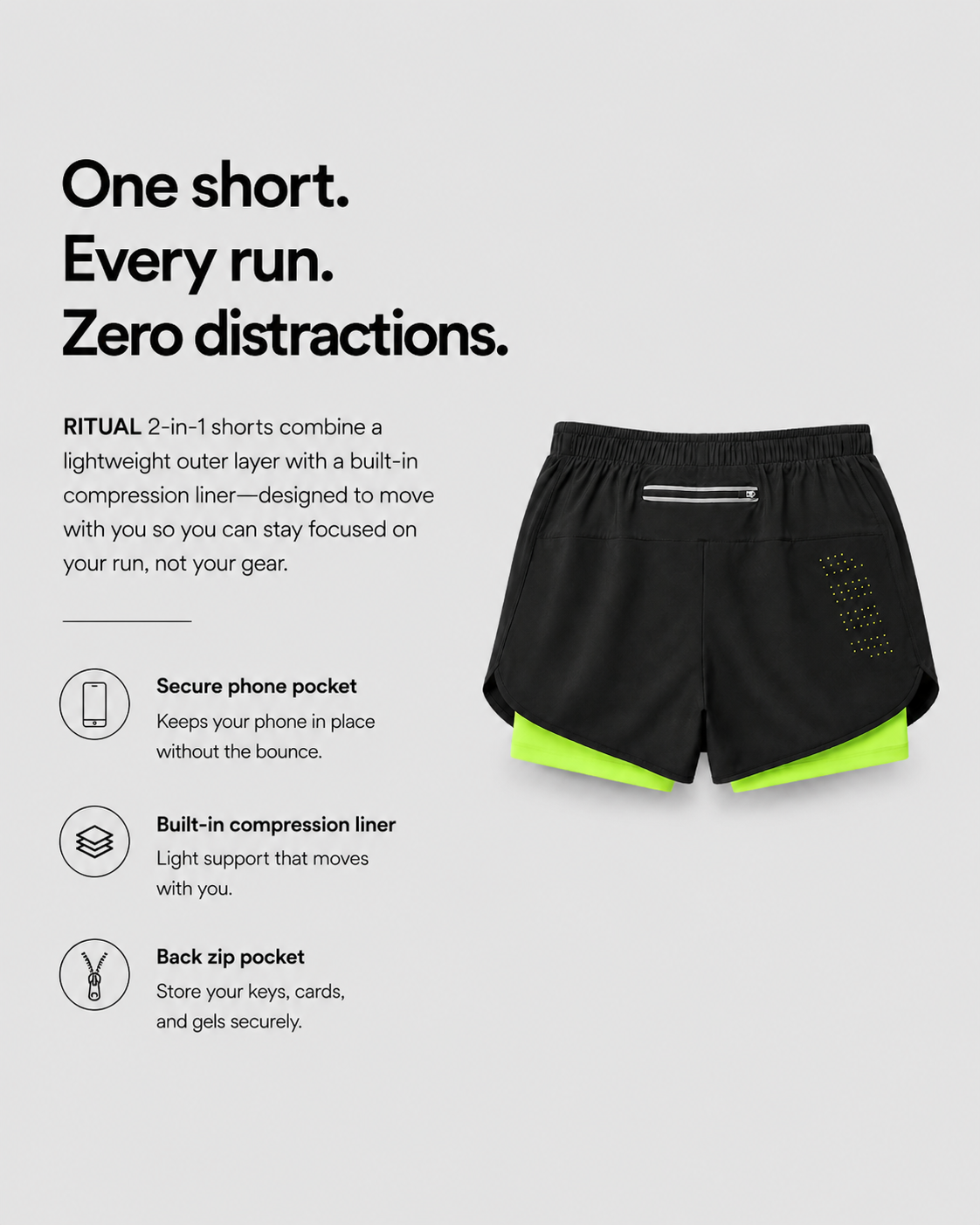 AeroStride – 2-in-1 Running Shorts with Compression Liner & Phone Pocket
