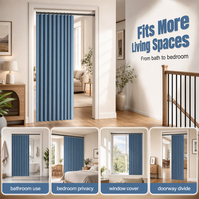 FoldEase – No-Drill Magnetic Accordion Door Curtain